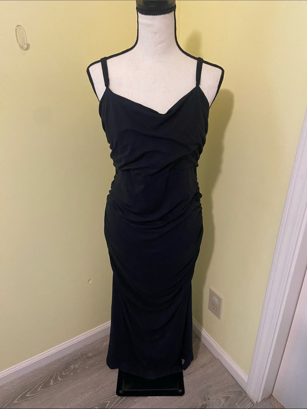 Anthropologie Black Cowl-Neck Maxi Dress